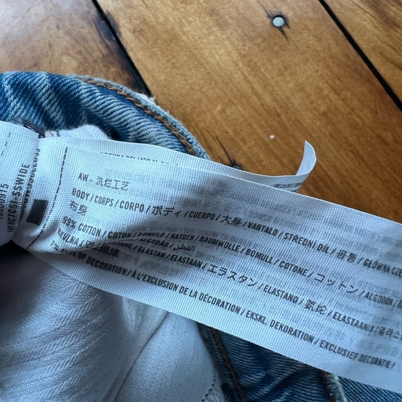 Abercrombie & Fitch 27/4S The 90’s Straight Ultra High Rise Jeans Ripped Blue - Picture 7 of 13